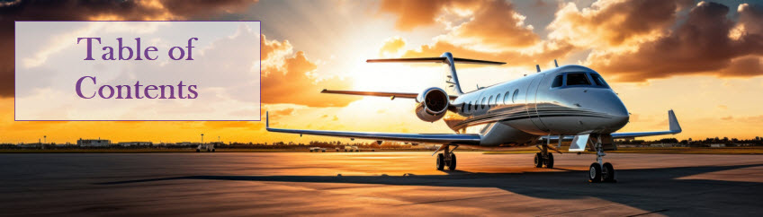 table of contents - image of a jet on tarmac